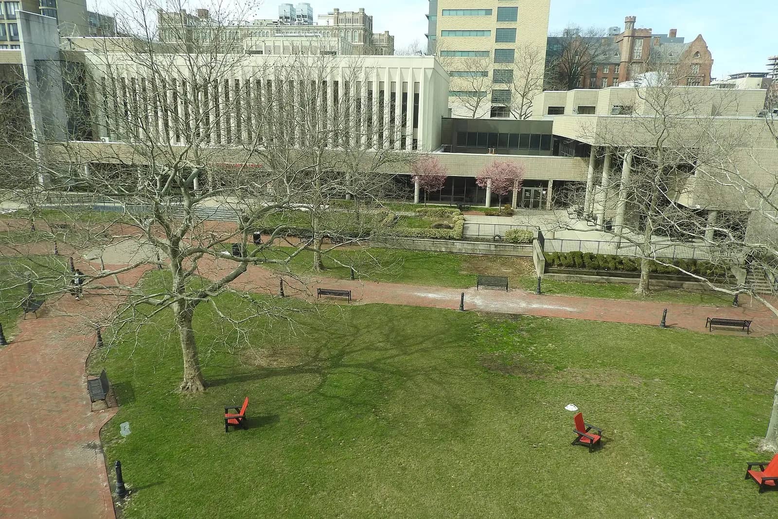 Rutgers University-Newark campus — Looking west from 4th floor of Dana Library on a sunny day