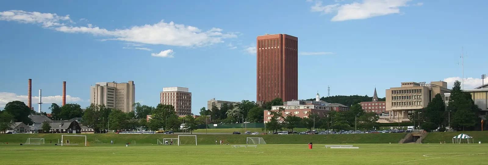 University of Massachusetts Amherst campus seen from the South Athletic Fields (2005)