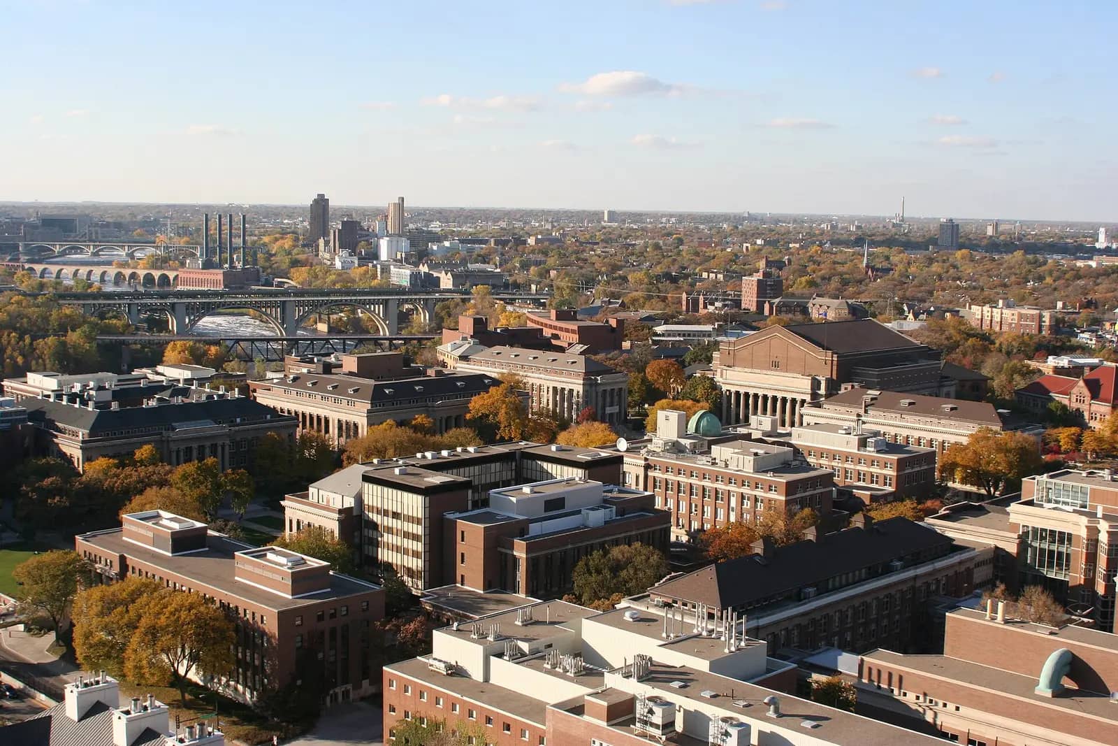 University of Minnesota-Twin Cities campus — An aerial view of Northrop Mall, part of the University of Minnesota-Twin Cities' East Bank area