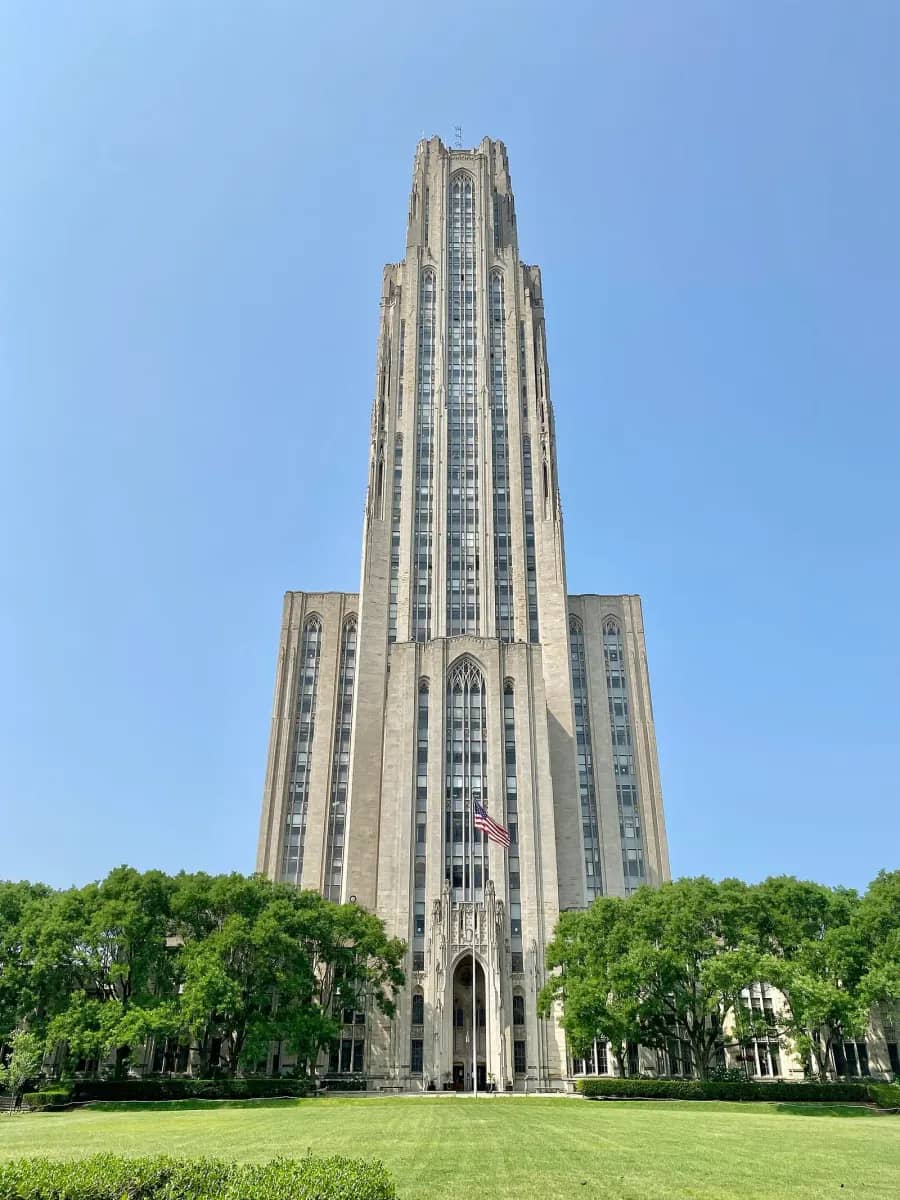 University of Pittsburgh campus — Built in 1926-1934, this Gothic Revival-style tower was designed by Charles Klauder to serve as an administration buildi